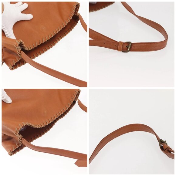 SAINT LAURENT Shoulder Bag Leather Brown Gold Auth SW1562 - Picture 16 of 16